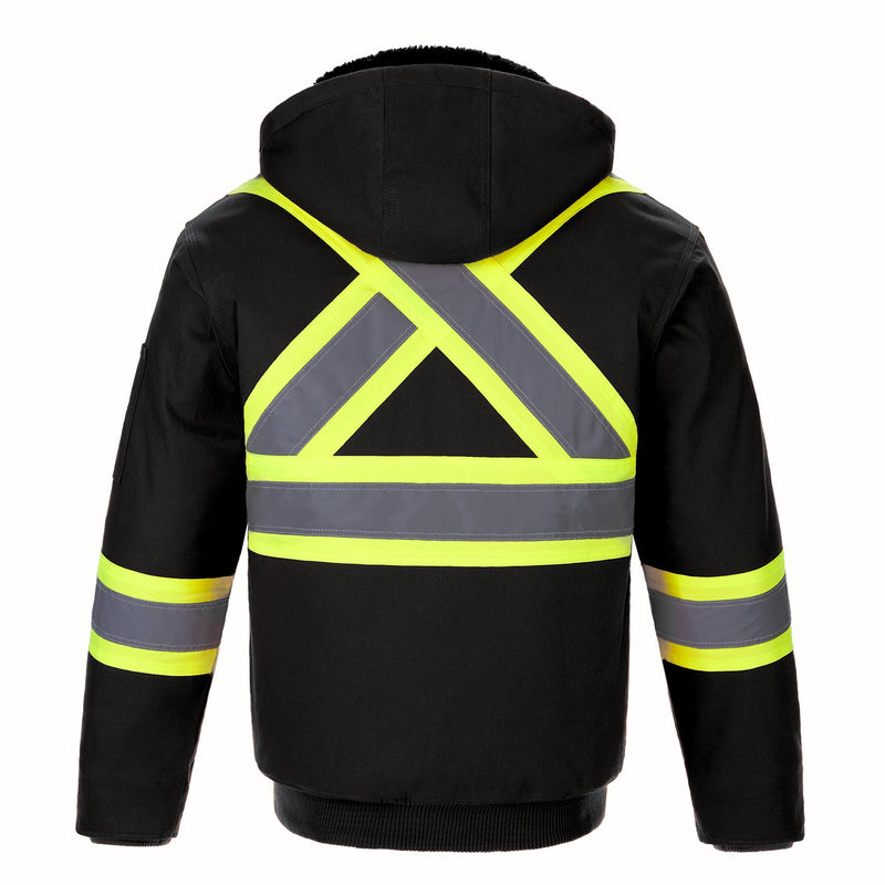 Load image into Gallery viewer, L01290 - International - Cotton Canvas Hi-Vis Bomber Jacket w/ Detachable Hood
