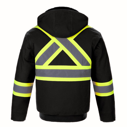 L01290 - International - Cotton Canvas Hi-Vis Bomber Jacket w/ Detachable Hood