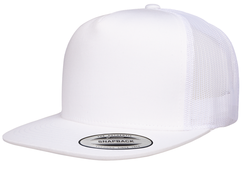 Load image into Gallery viewer, F06006 - YP Classics 5 Panel Flat Peak Snap Back Trucker Cap
