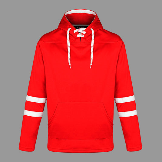 L00617 - Dangle - DISCONTINUED Adult Pullover Hockey Lace Hooded Sweatshirt