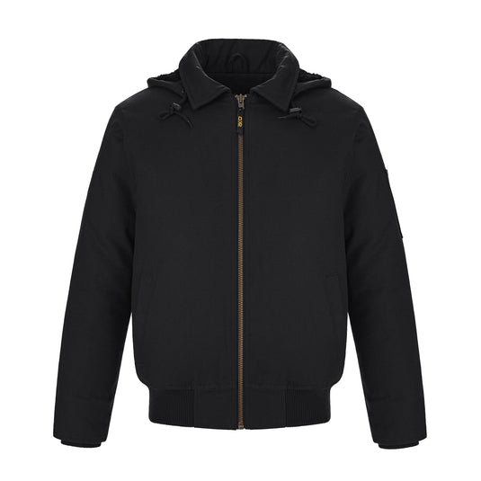 L00910 - Big Red - Blouson Aviateur en Coutil de Coton avec Capuchon Amovible