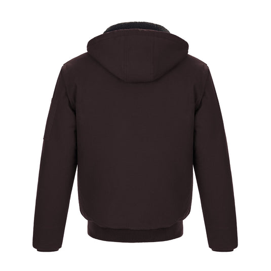 L00910 - Big Red - Blouson Aviateur en Coutil de Coton avec Capuchon Amovible