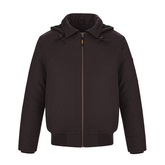 L00910 - Big Red - Blouson Aviateur en Coutil de Coton avec Capuchon Amovible