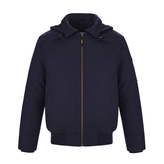 L00910 - Big Red - Blouson Aviateur en Coutil de Coton avec Capuchon Amovible