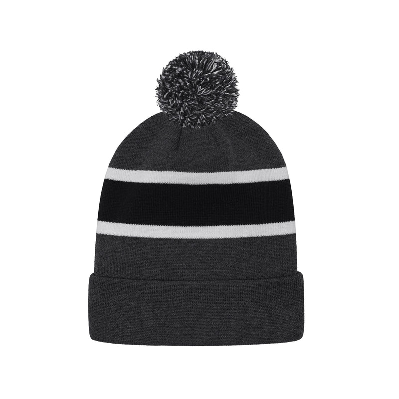 Load image into Gallery viewer, H08080 - Hat Trick - Striped Knit Cuff Toque with Pom-Pom