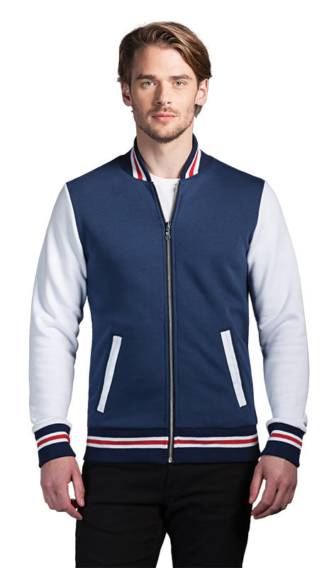 Cotton fleece 2025 varsity jacket