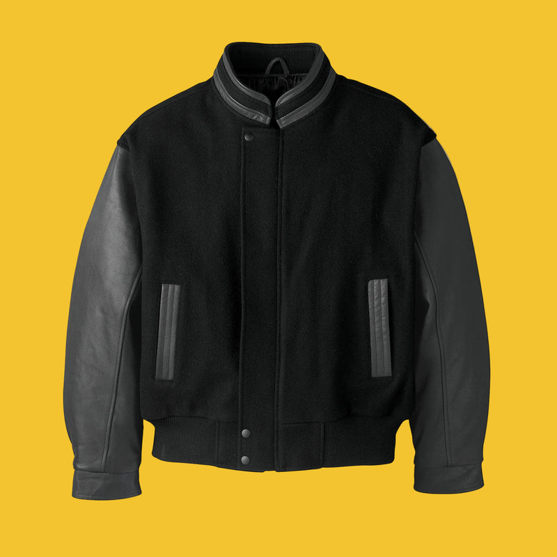 Chargez l'image dans la visionneuse de la galerie, L00327 - Graduate - Manteau Isolé en Melton et Cuir pour Homme