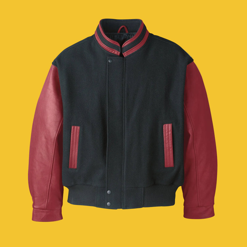 Chargez l'image dans la visionneuse de la galerie, L00327 - Graduate - Manteau Isolé en Melton et Cuir pour Homme