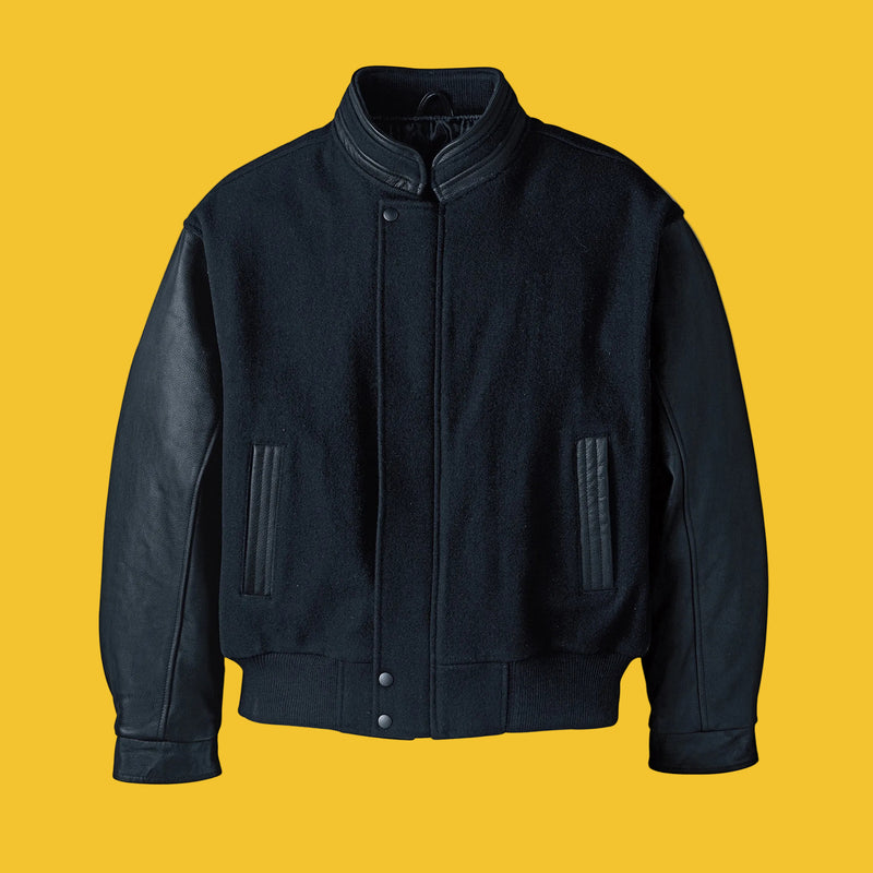 Chargez l'image dans la visionneuse de la galerie, L00327 - Graduate - Manteau Isolé en Melton et Cuir pour Homme