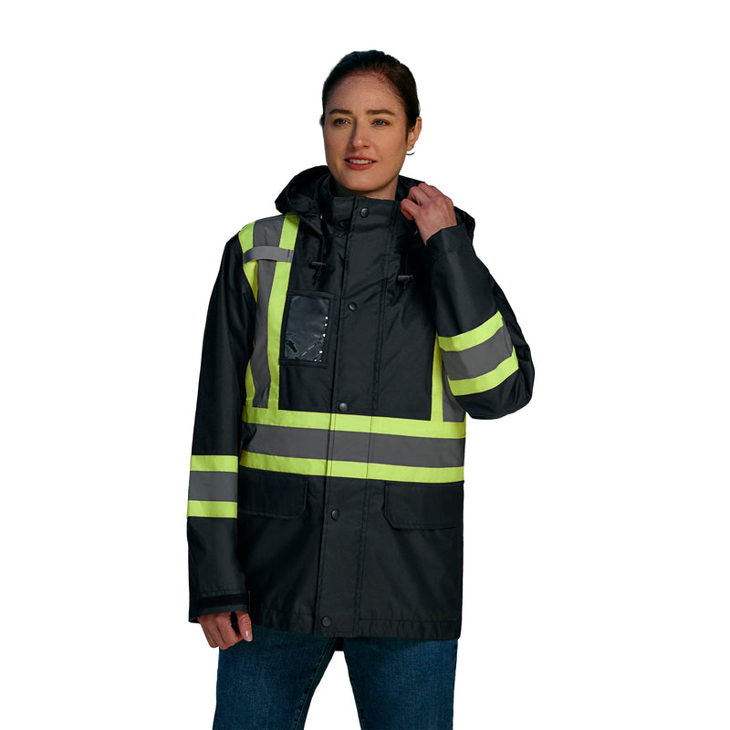 Load image into Gallery viewer, L01205 - STORM - Full Length HI-VIZ Raincoat with Detachable Hood