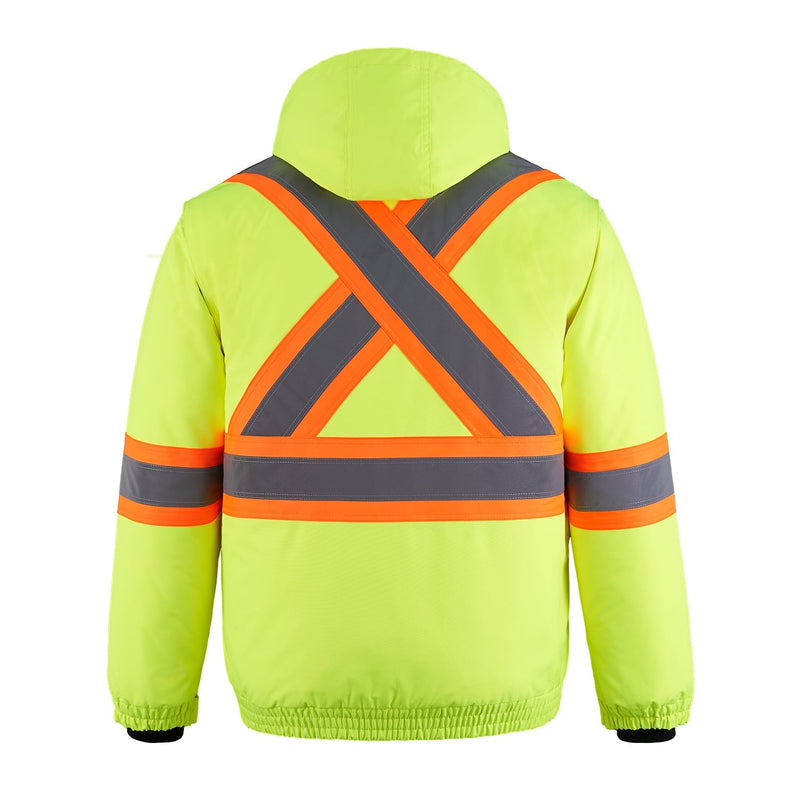 Load image into Gallery viewer, L01277 - Peterbuilt - Hi-Vis 3 in 1 Bomber Jacket w/ Detachable Hood
