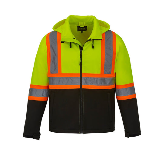L01305 - Shield - Hi-Vis Softshell Jacket w/ Detachable Hood