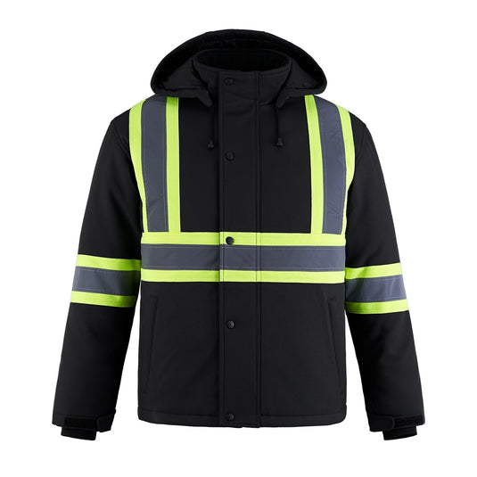 L01310 - Freightliner - Hi-Vis Insulated Softshell Jacket w/ Detachable Hood