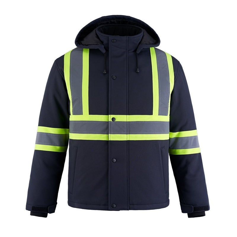 Load image into Gallery viewer, L01310 - Freightliner - Hi-Vis Insulated Softshell Jacket w/ Detachable Hood