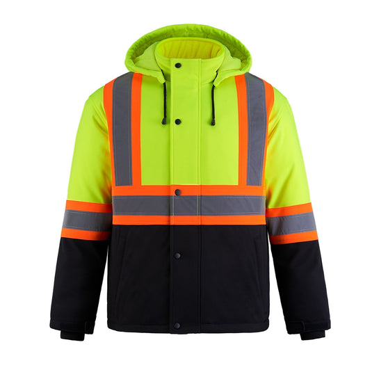 L01310 - Freightliner - Hi-Vis Insulated Softshell Jacket w/ Detachable Hood