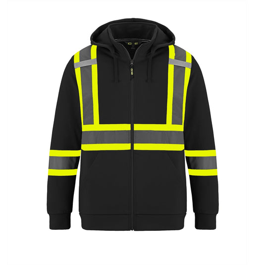 L01380 - Infinity - Hi-Vis Full Zip Hooded Sweatshirt w/ Detachable Hood