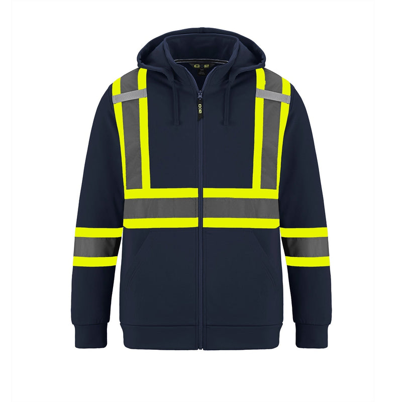 Load image into Gallery viewer, L01380 - Infinity - Hi-Vis Full Zip Hooded Sweatshirt w/ Detachable Hood
