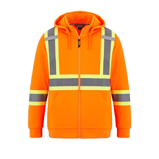 L01380 - Infinity - Hi-Vis Full Zip Hooded Sweatshirt w/ Detachable Hood