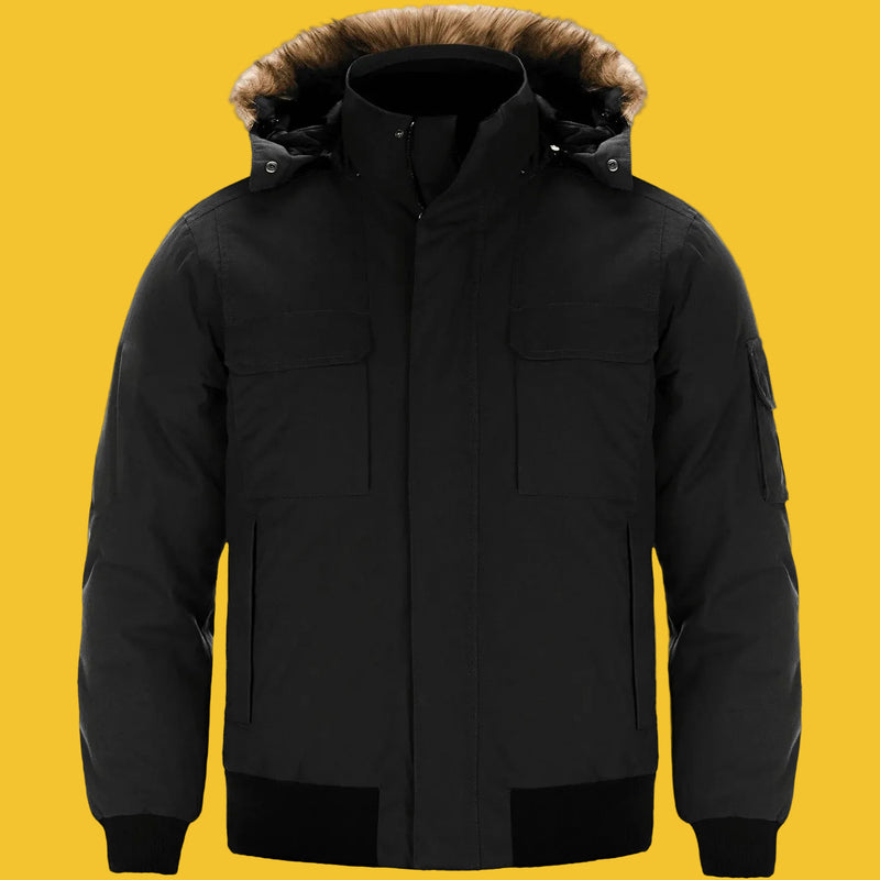 Load image into Gallery viewer, L06075 - Intense - DISCONTINUED - Men's Cold Weather Bomber Jacket w/ Detachable Hood