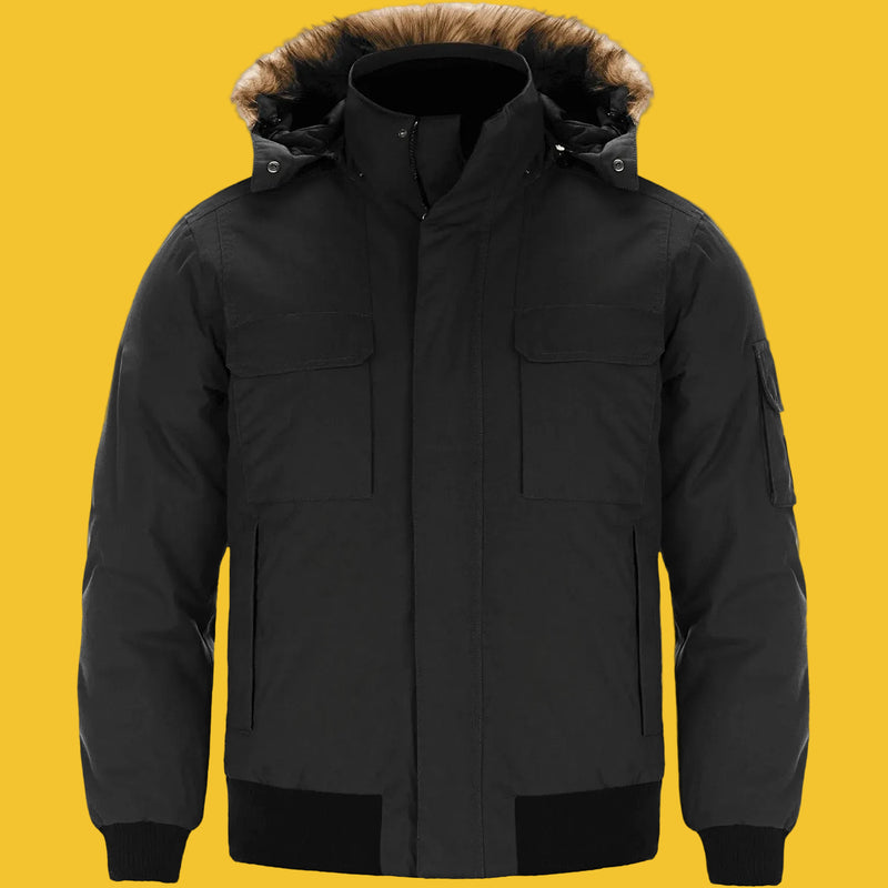 Load image into Gallery viewer, L06075 - Intense - DISCONTINUED - Men's Cold Weather Bomber Jacket w/ Detachable Hood