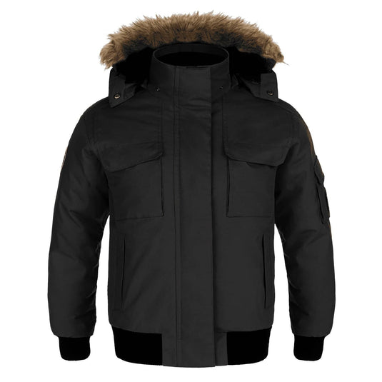 L06076 - Intense - Ladies Cold Weather Bomber Jacket w/ Detachable Hood