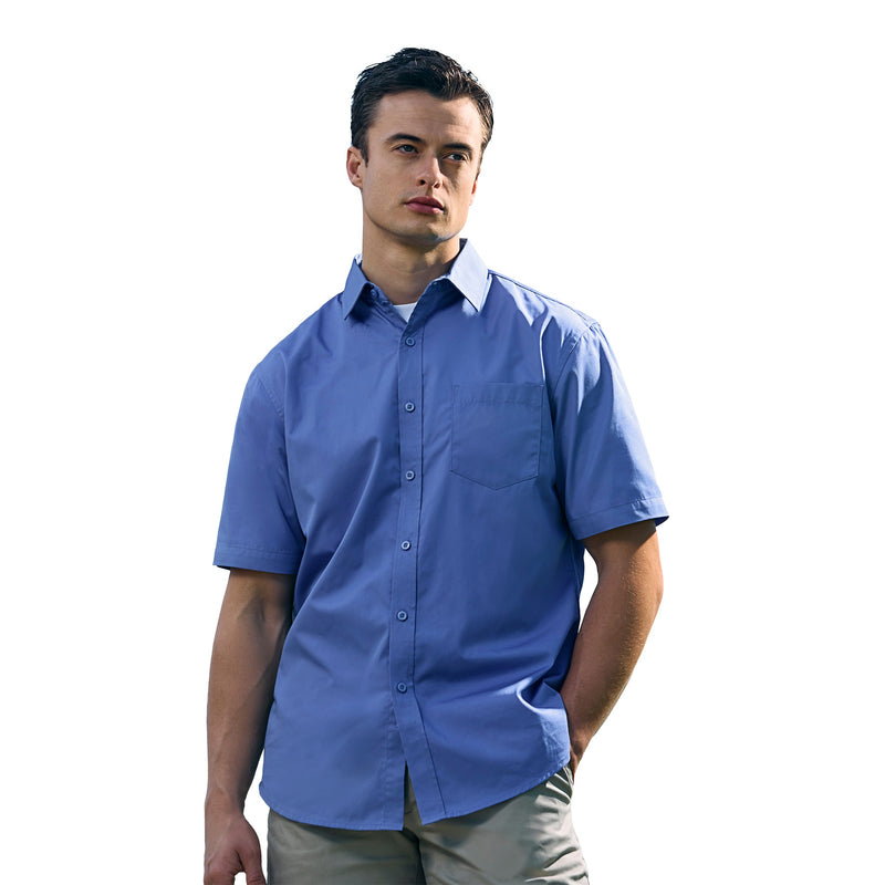 Chargez l'image dans la visionneuse de la galerie, S04605 - ASHTON - Poly Cotton Twill Short Sleeve Easy-Care Shirt