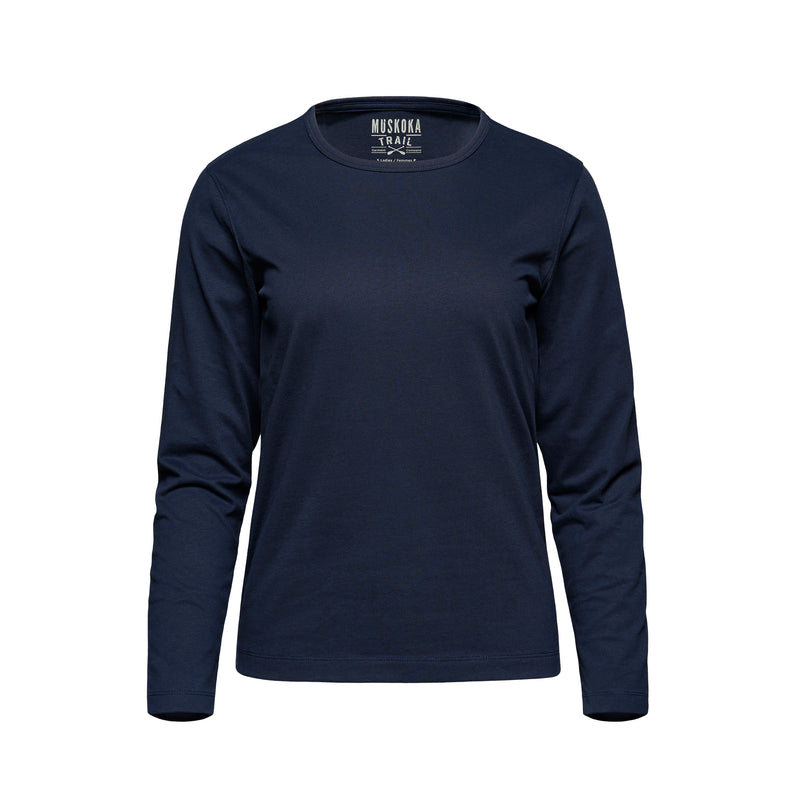 Load image into Gallery viewer, S05896 - Riverside - Ladies Cotton-Poly Long Sleeve Crewneck T-Shirt