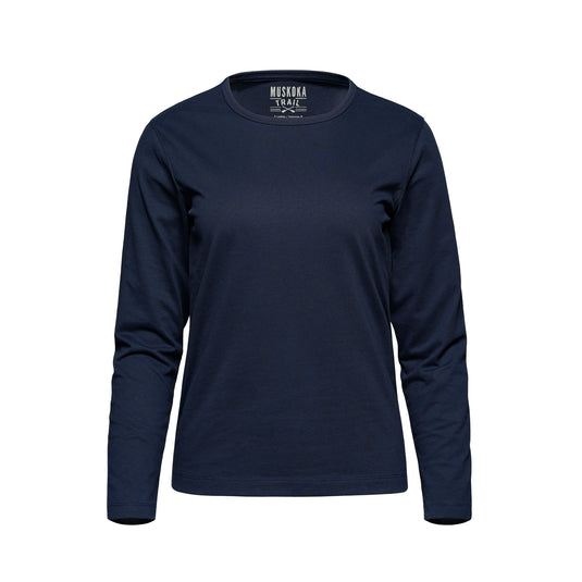 S05896 - Riverside - Ladies Cotton-Poly Long Sleeve Crewneck T-Shirt