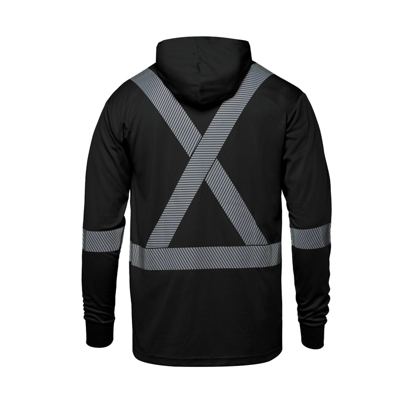 Load image into Gallery viewer, S05985 - GLOW - Long Sleeve Hi-VIS Hooded T-Shirt with Segmented Stripes