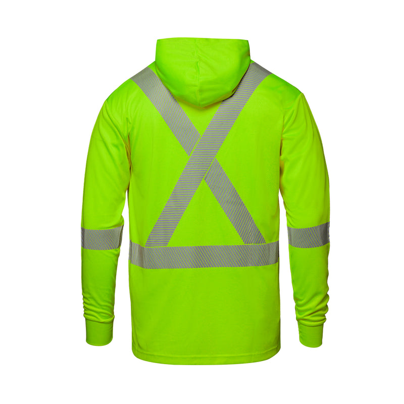Load image into Gallery viewer, S05985 - GLOW - Long Sleeve Hi-VIS Hooded T-Shirt with Segmented Stripes