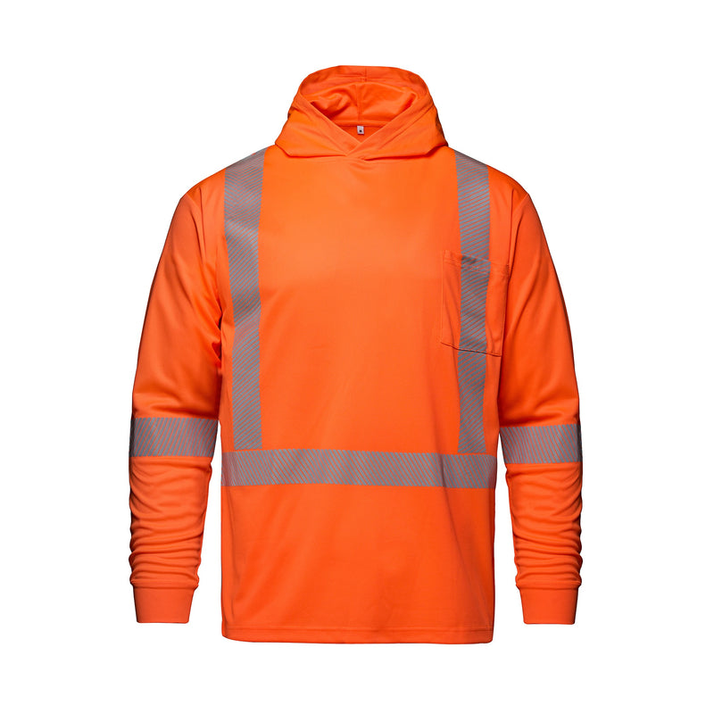 Load image into Gallery viewer, S05985 - GLOW - Long Sleeve Hi-VIS Hooded T-Shirt with Segmented Stripes