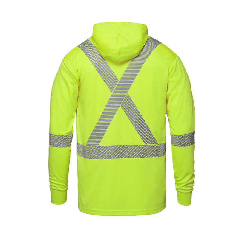 Load image into Gallery viewer, S05985 - GLOW - Long Sleeve Hi-VIS Hooded T-Shirt with Segmented Stripes