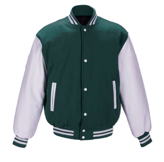 JK382 - Custom Melton and Leather Varsity Jacket