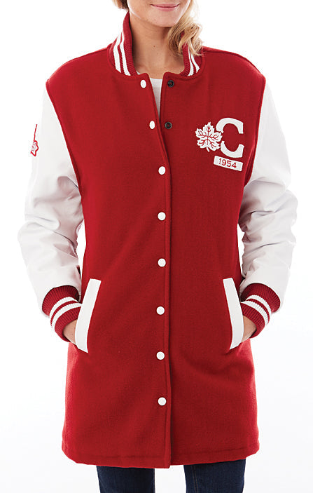 JK564 - Custom Ladies Melton and Leather Varsity Jacket