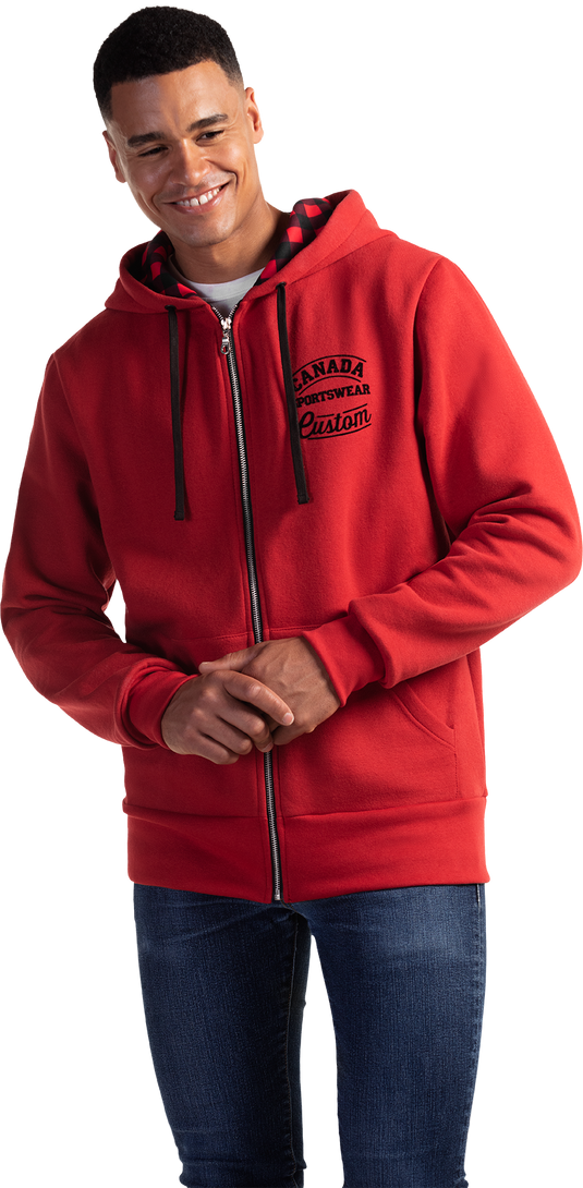 JK656 Custom Men's 80/20 Full Zip Fleece Hoodie