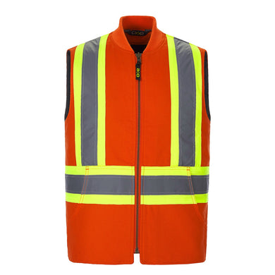 L01295 - Titan - Men's Hi-Vis Cotton Canvas Vest with Sherpa Lining