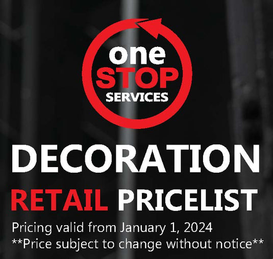 Decoration Price List 2024-2026