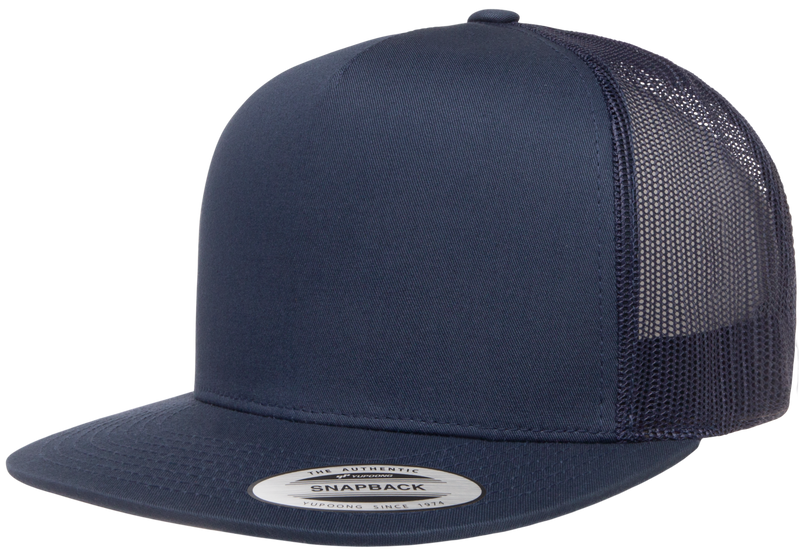 Load image into Gallery viewer, F06006 - YP Classics 5 Panel Flat Peak Snap Back Trucker Cap
