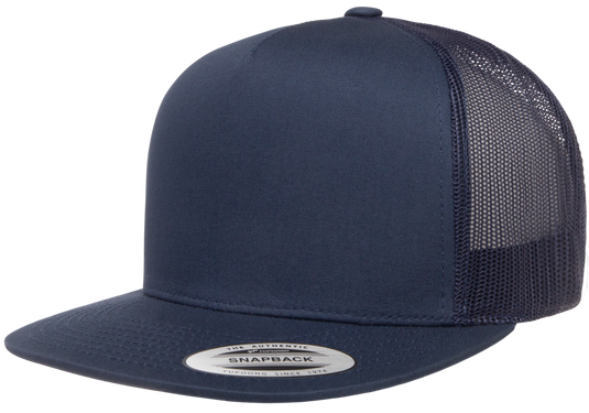 F06006 - YP Classics 5 Panel Flat Peak Snap Back Trucker Cap