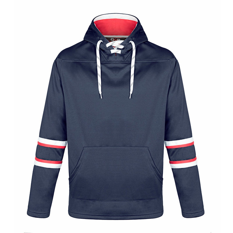 Load image into Gallery viewer, L00617 - Dangle - Adult Pullover Hockey Lace Hooded Sweatshirt
