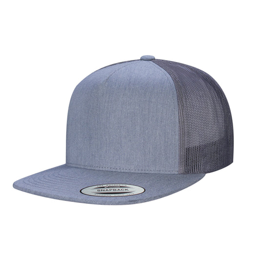 F06006 - YP Classics 5 Panel Flat Peak Snap Back Trucker Cap