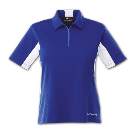 GS245 - Custom Two-toned polo shirt  with 1/4 zip & self collar (ladies')