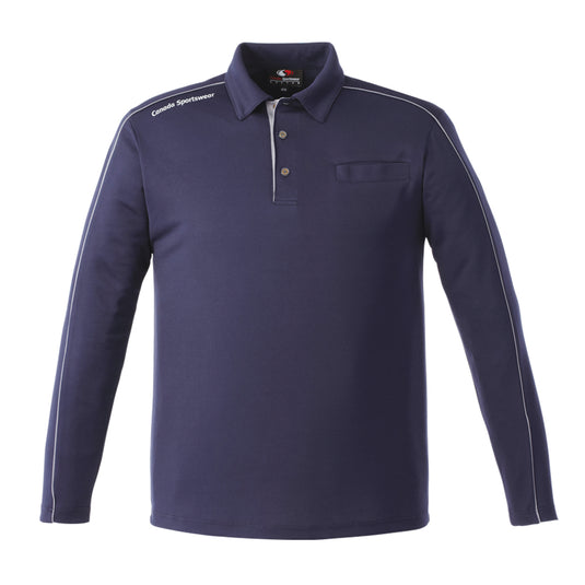 GS250 - Custom Long sleeve polo shirt with piping detail & self collar