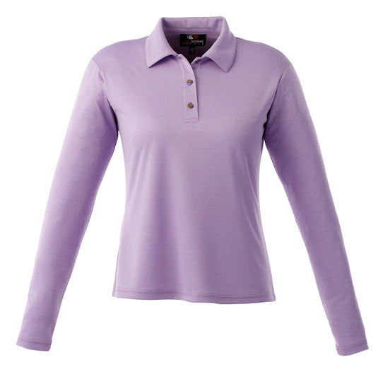 GS257 - Custom Long sleeve solid polo shirt with self collar (ladies')