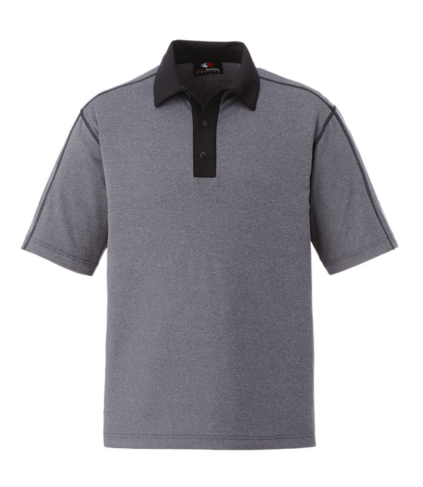 GS283 - Custom Polo shirt with snap closure, contrast flat lock stitching detail & self collar