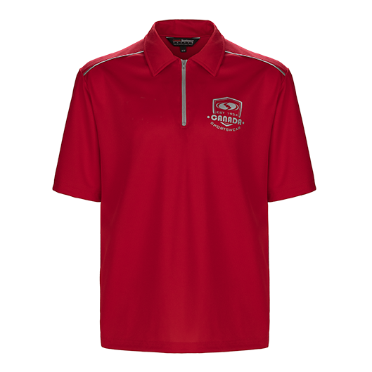 GS322 - Custom Polo shirt with 1/4 zip placket, reflective piping detail & self collar