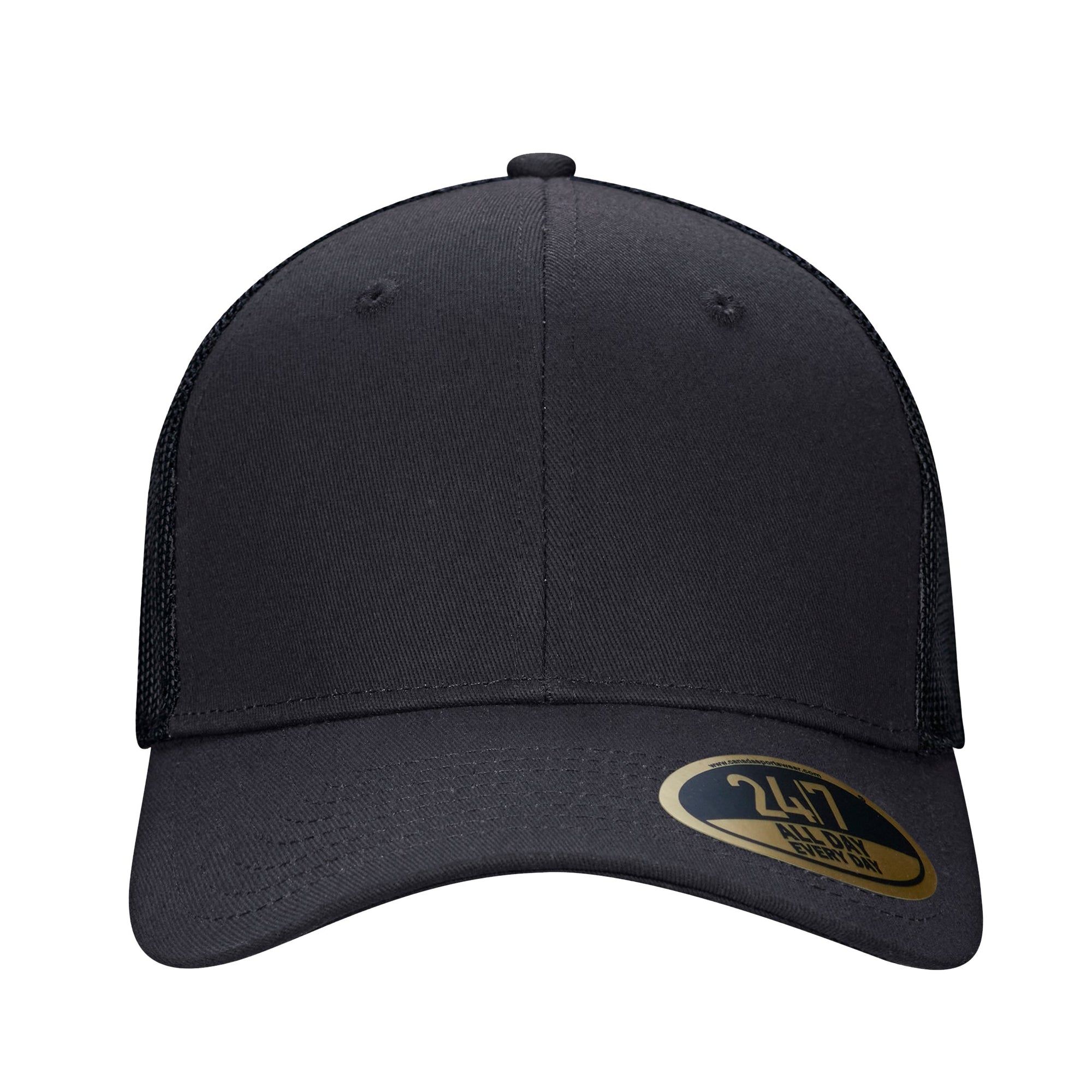 CSW 24/7 Trucker Cotton Twill Snap back Trucker Cap — Black