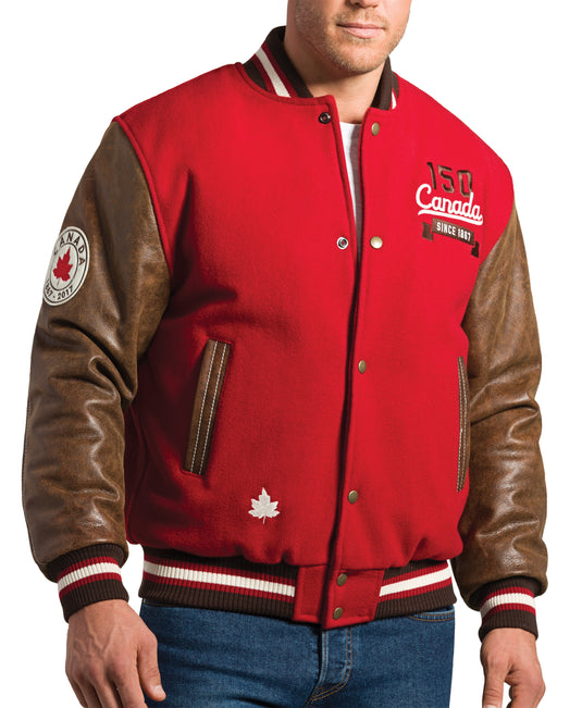 JK150 - Custom Melton leather varsity jacket