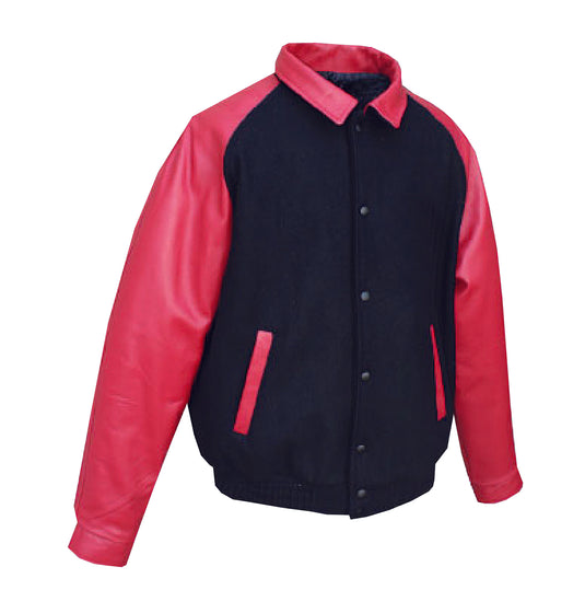 JK378 - Custom Melton leather varsity jacket