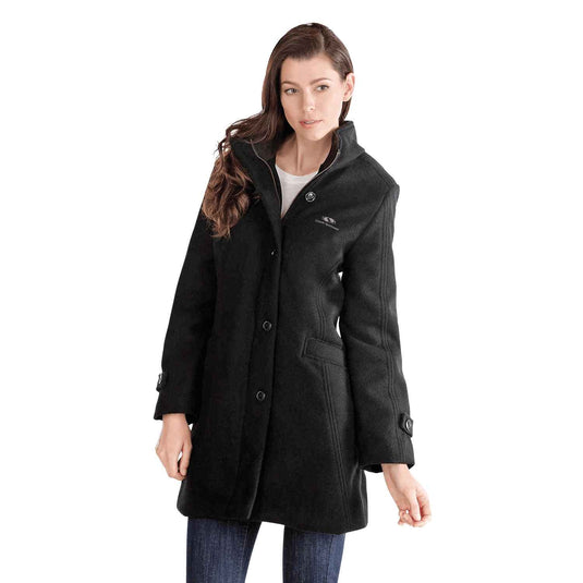 JK436 - Custom Melton coat with quilted insulated lining (ladies')